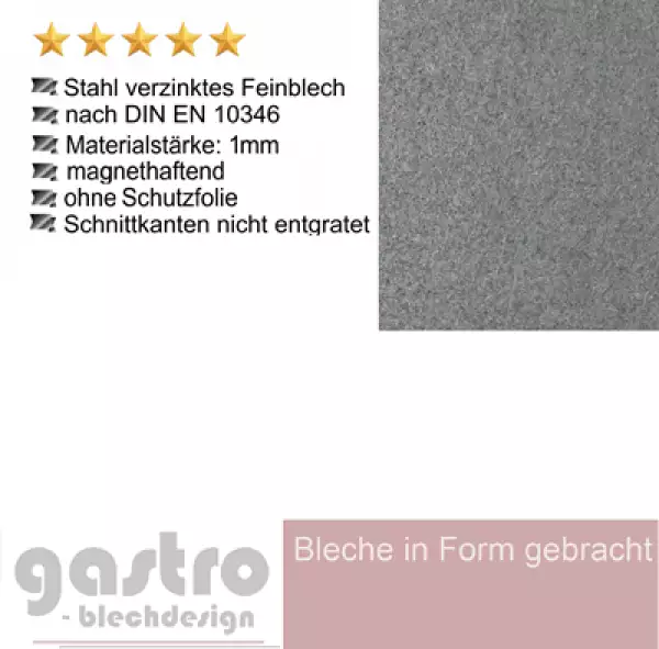 Stahlblech verzinkt Feinblech 1,5mm stark